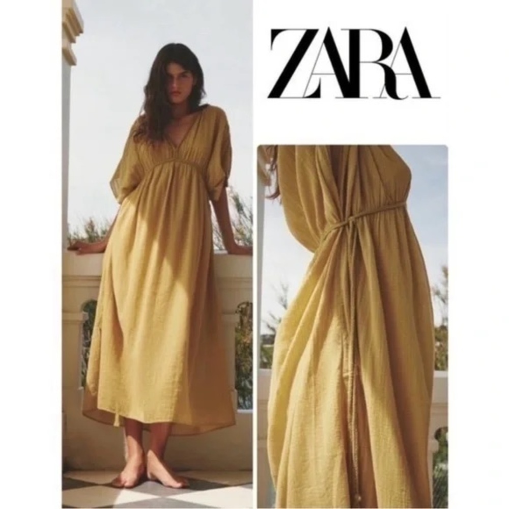 Zara Women's Yellow Maxi Dress